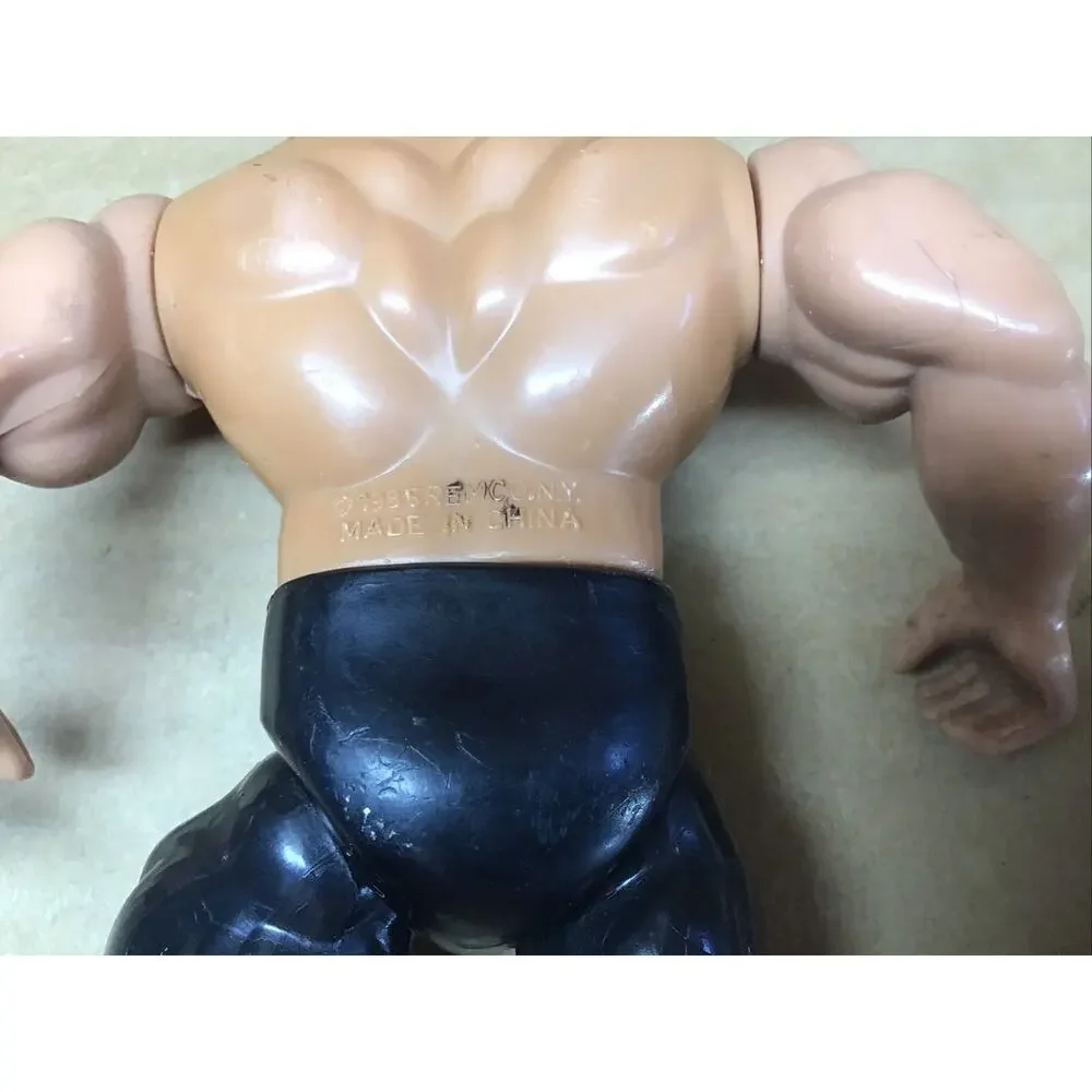 Vintage 1985 Remco AWA Wrestling Action Figure Black Trunks Boots Loose Toy 80s
